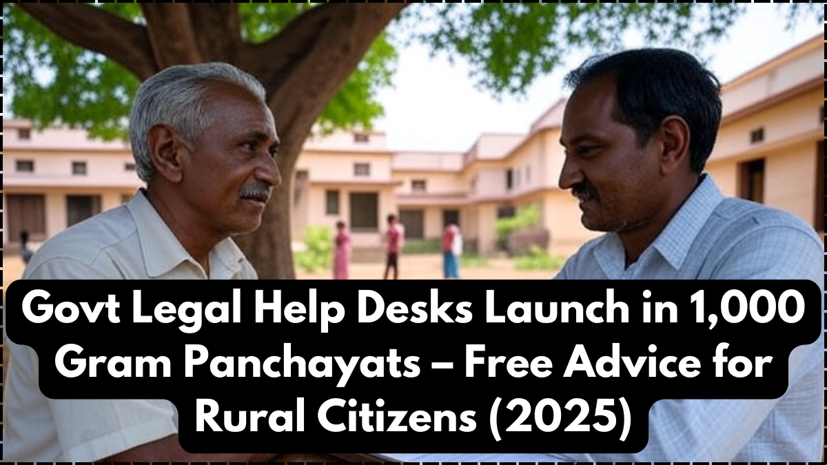 Govt Legal Help Desks Launch in 1,000 Gram Panchayats – Free Advice for Rural Citizens (2025)