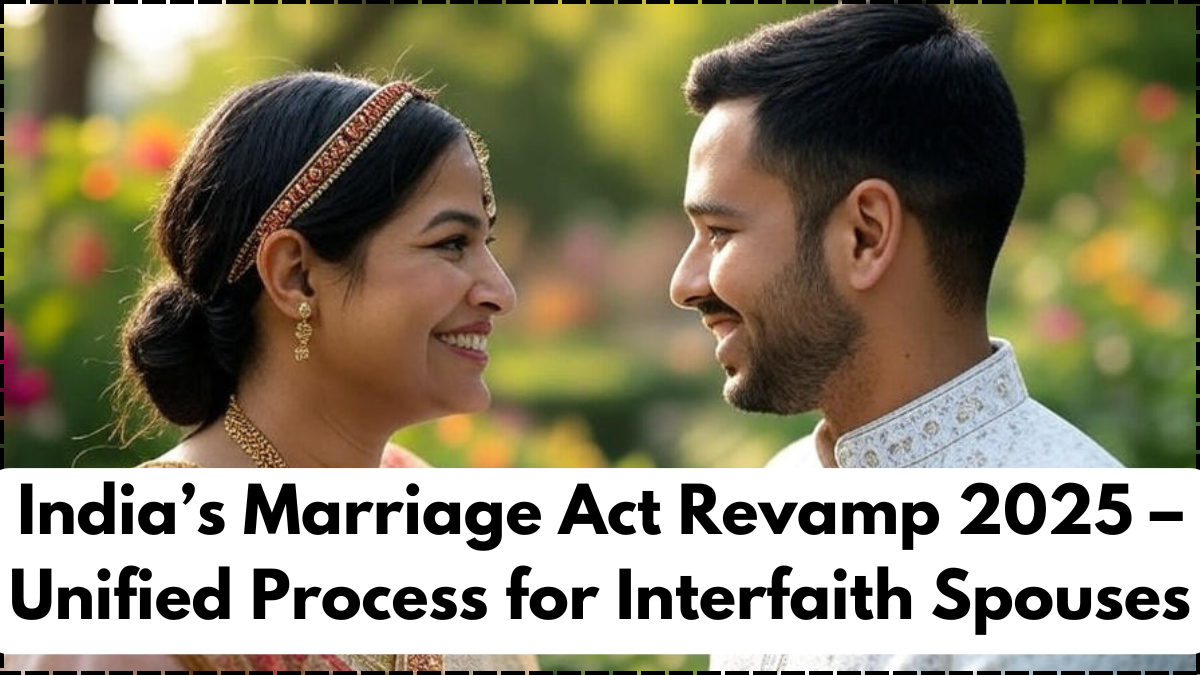 India’s Marriage Act Revamp 2025 – Unified Process for Interfaith Spouses